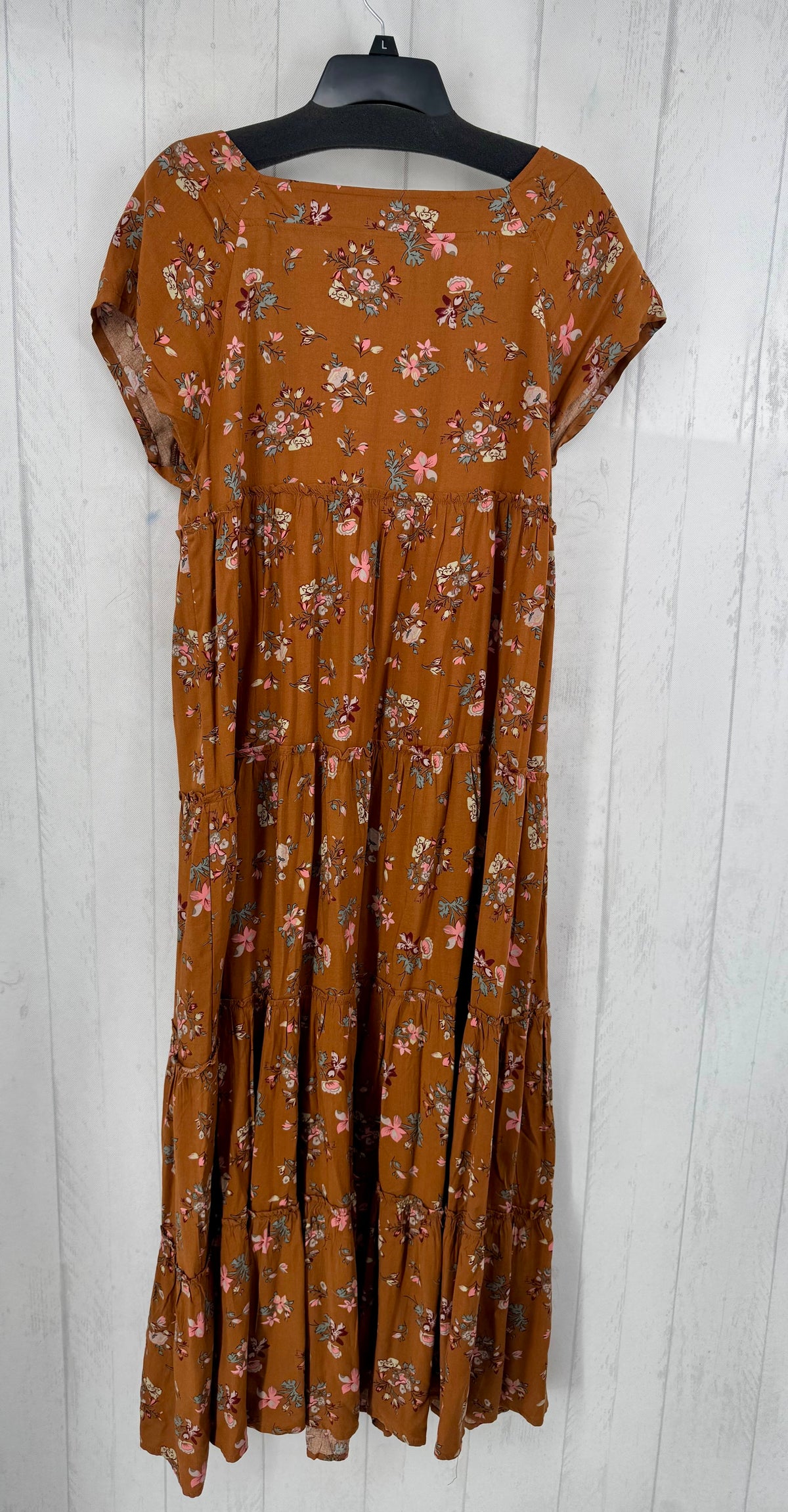 M flo print tiered cap slv dress