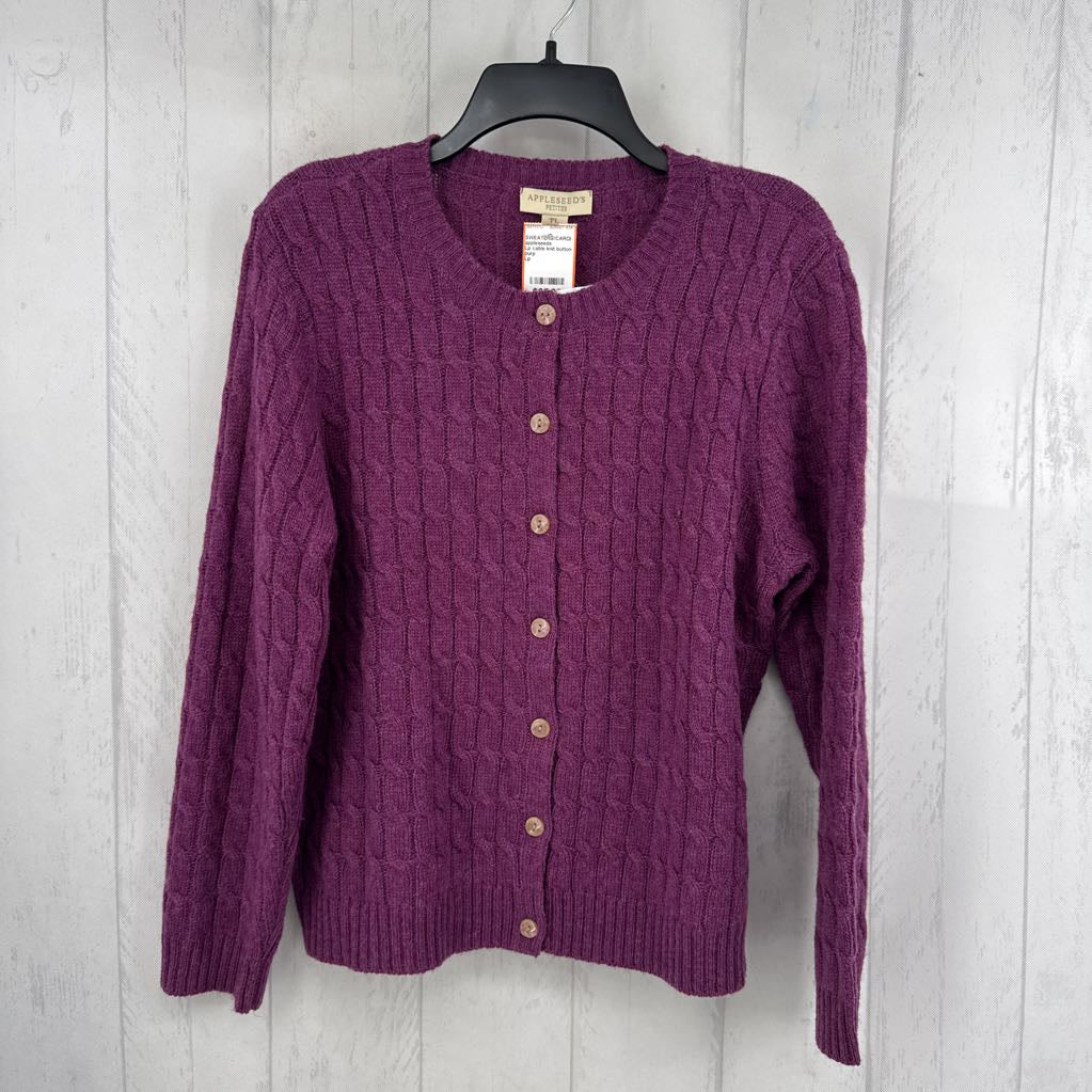 Lp cable knit button down sweater