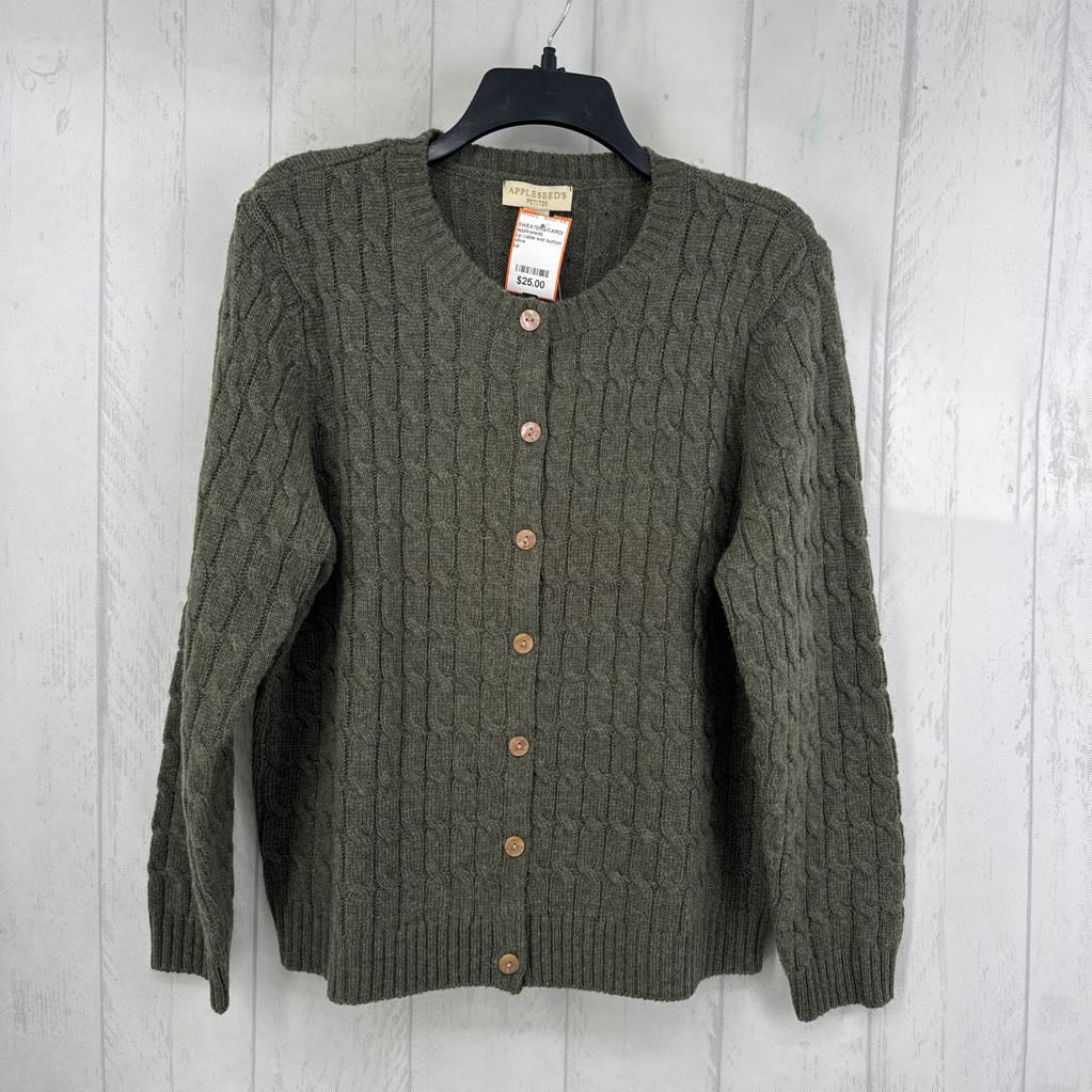 Lp cable knit button down sweater