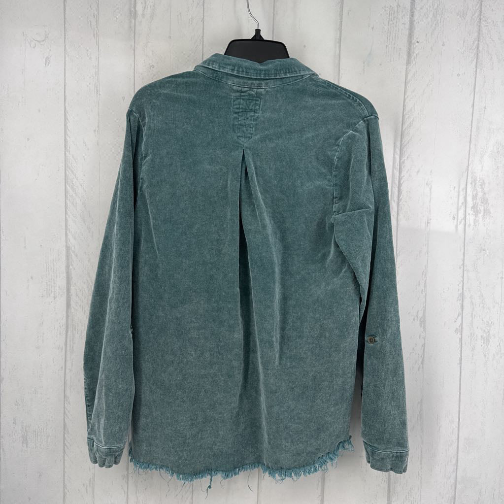 M corduroy button down l/s top