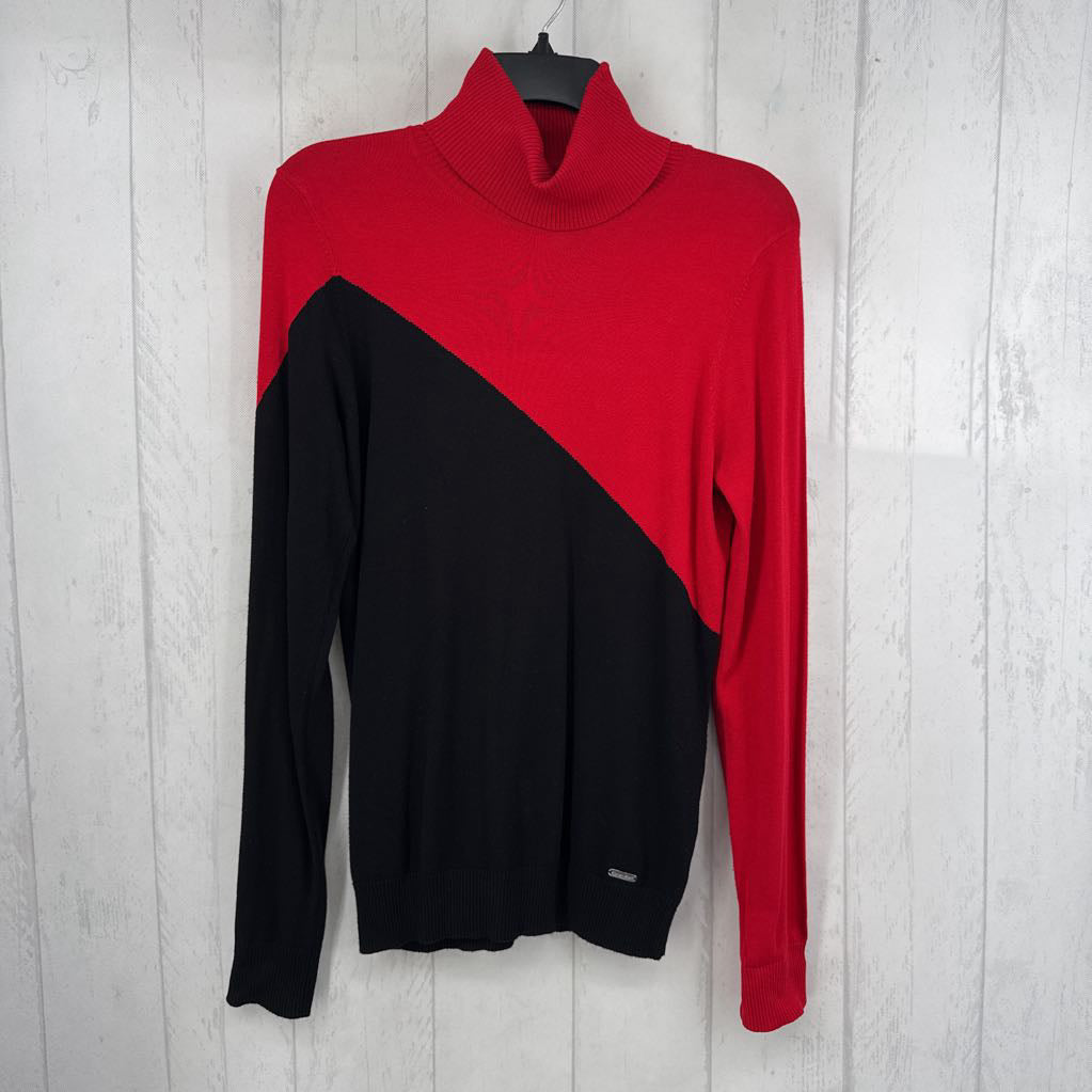 M colorblock t-neck l/s knit top