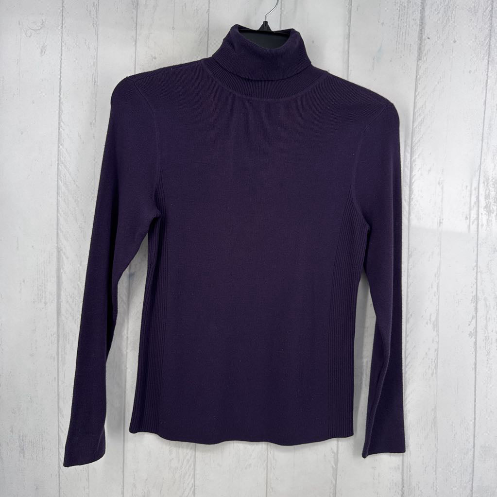 M rib-knit t-neck l/s top