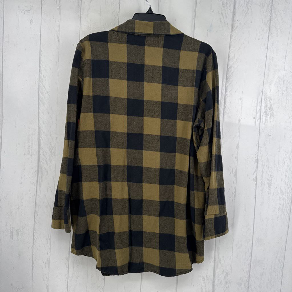 L plaid button down l/s top