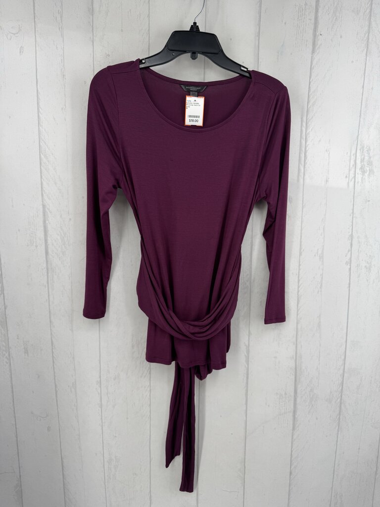 M scoop neck l/s wrap top