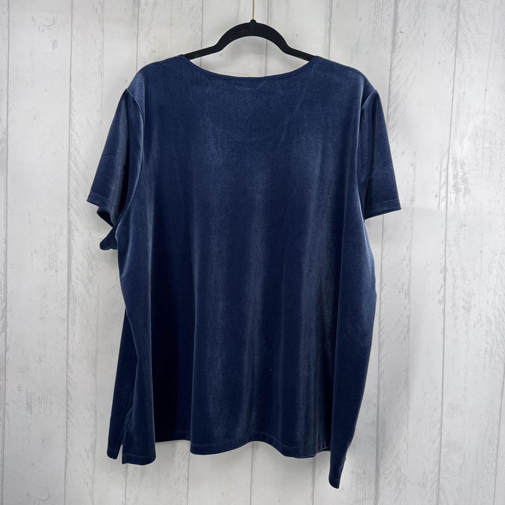 3X velvet s/s top