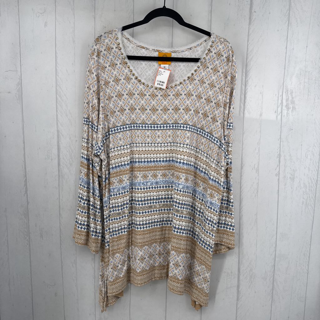 3X printed embelished l/s tee