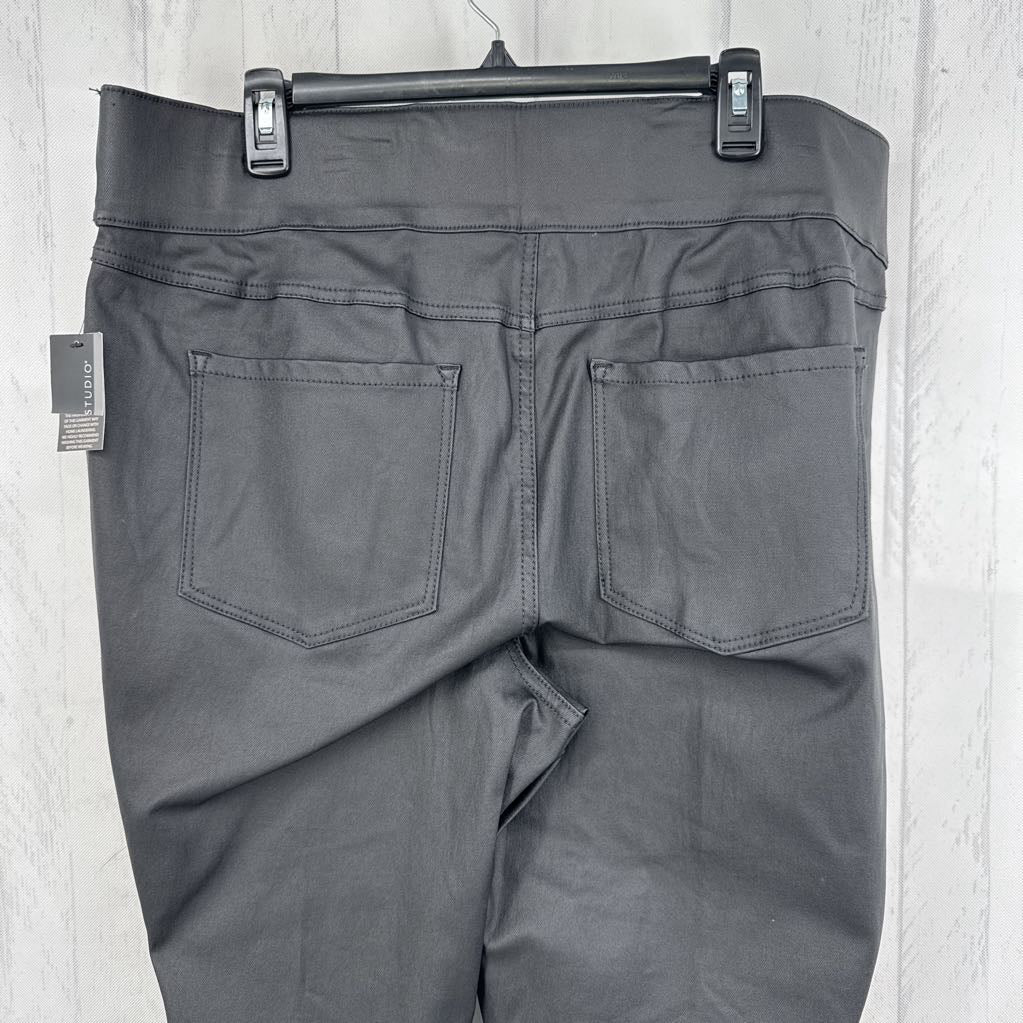8 pull-on faux leather pant