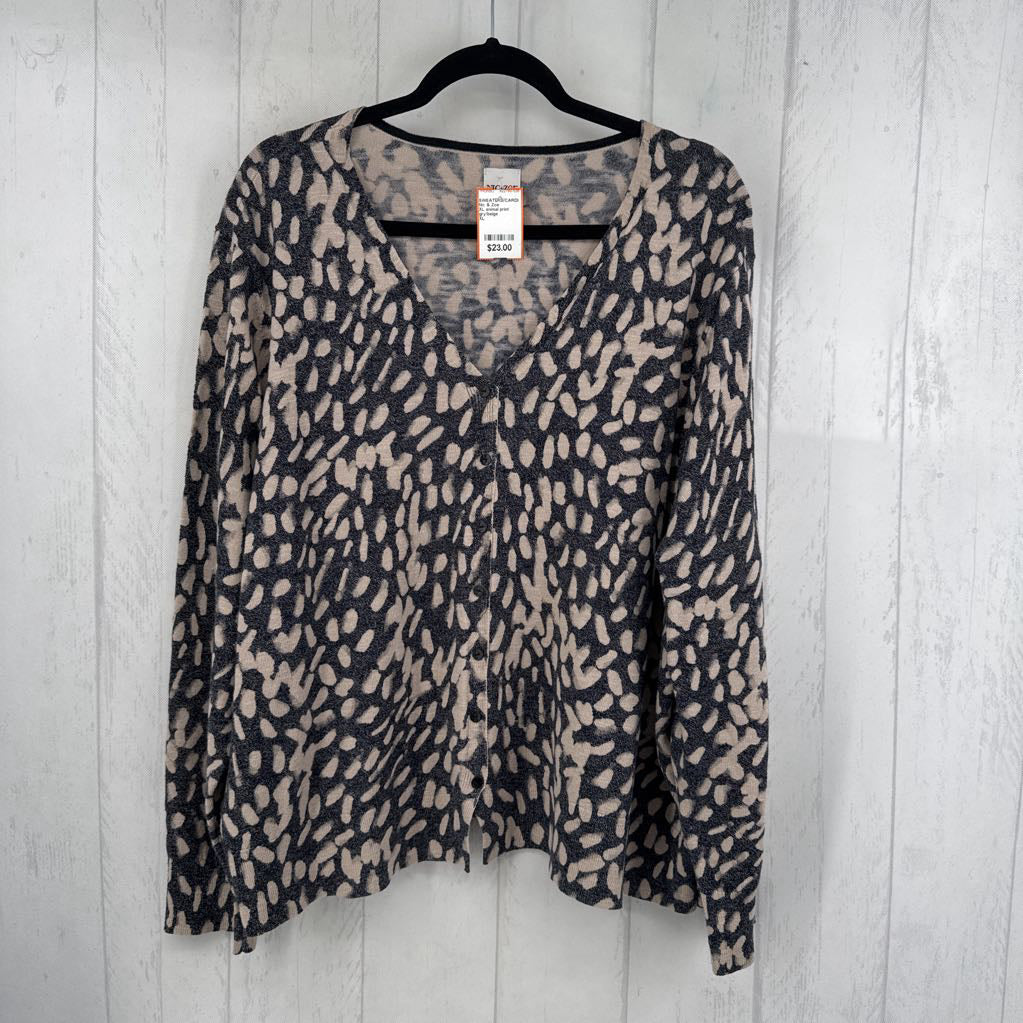 XL animal print button down cardi