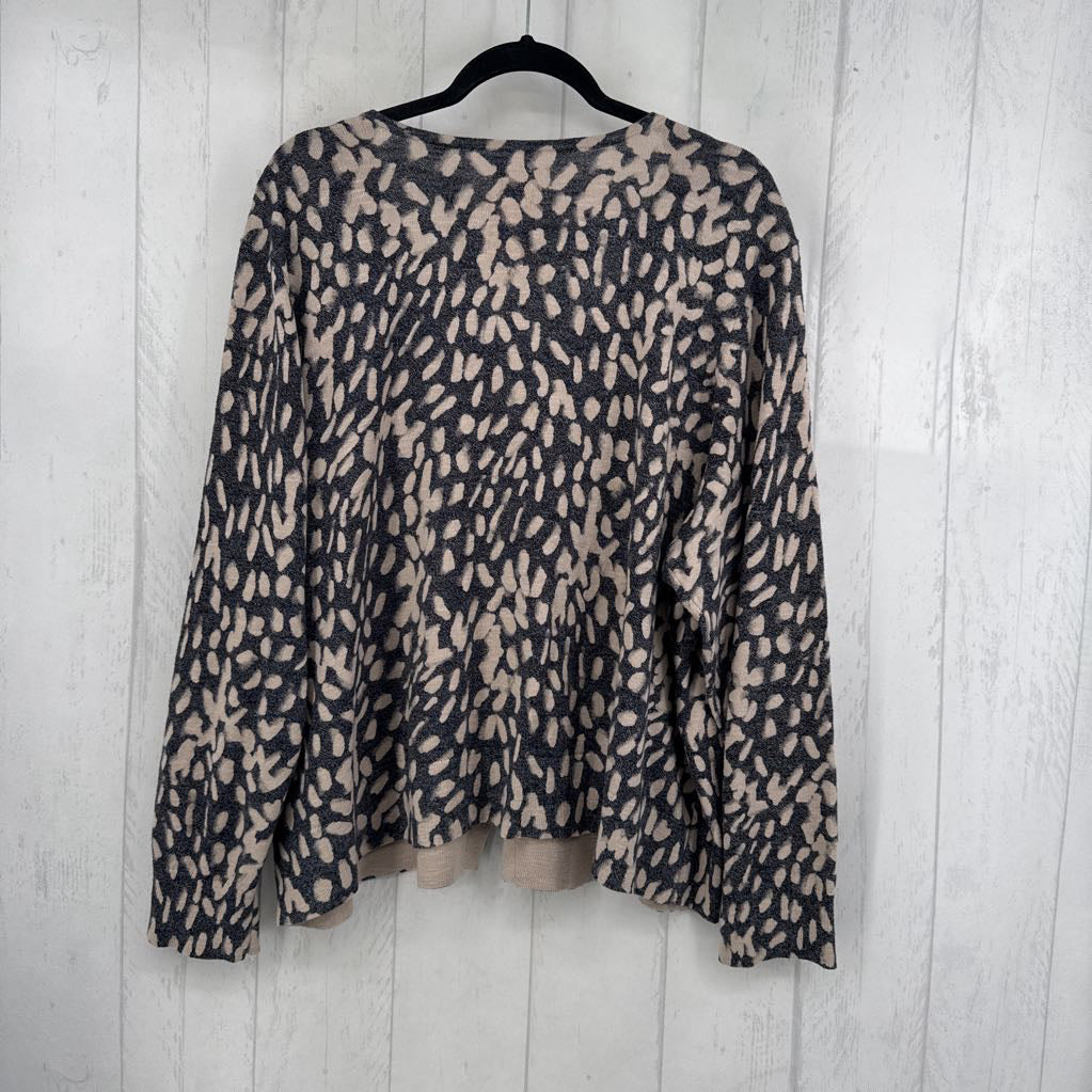 XL animal print button down cardi