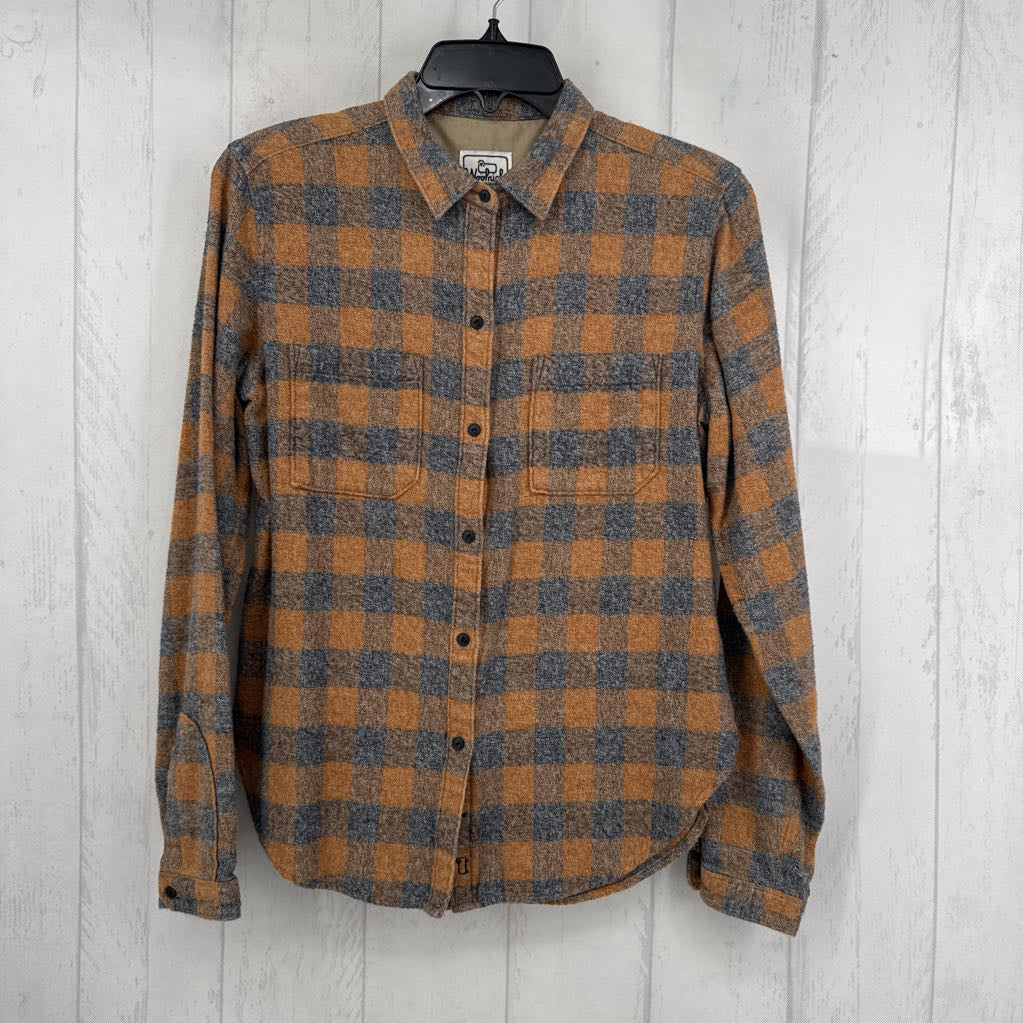XS plaid button down l/s top