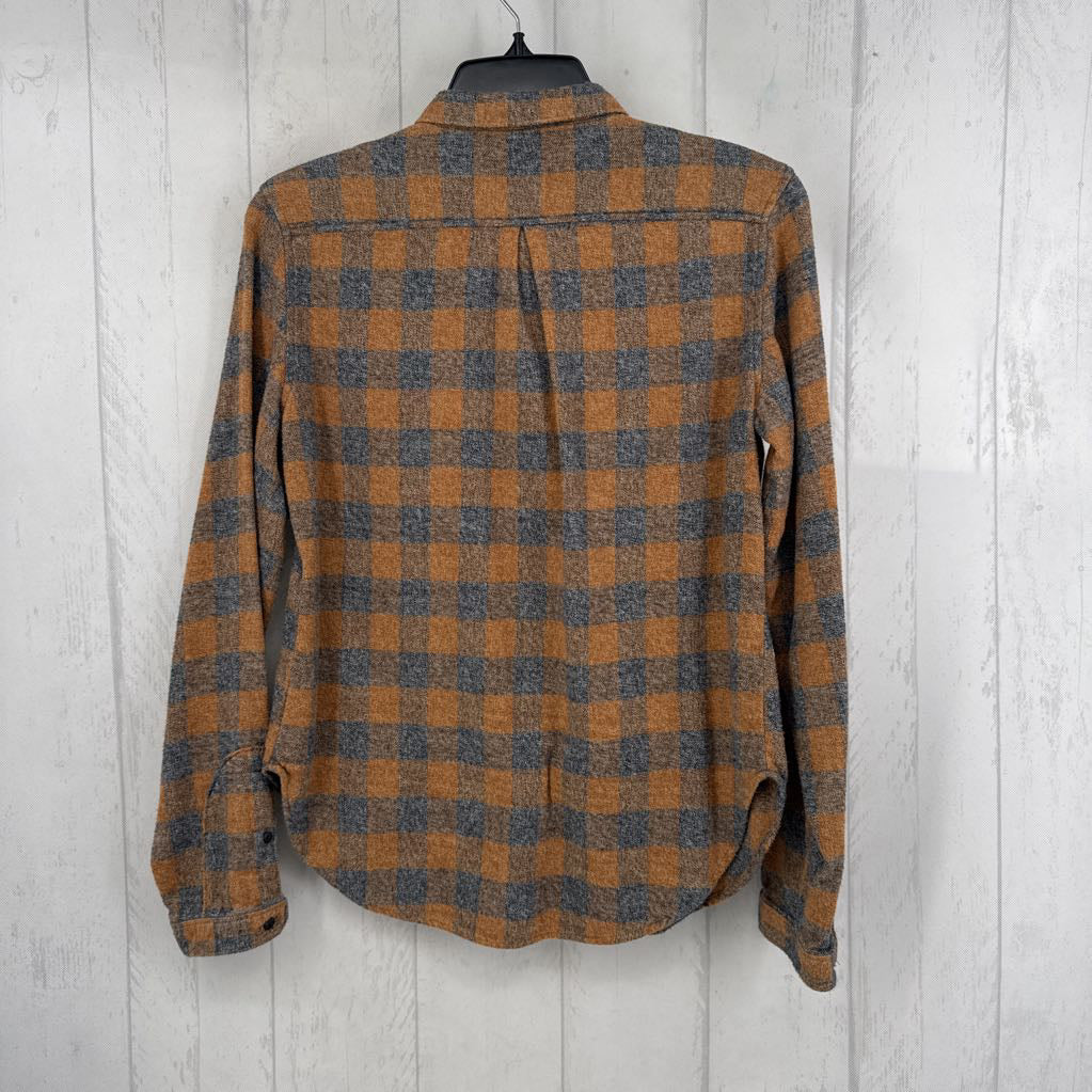 XS plaid button down l/s top