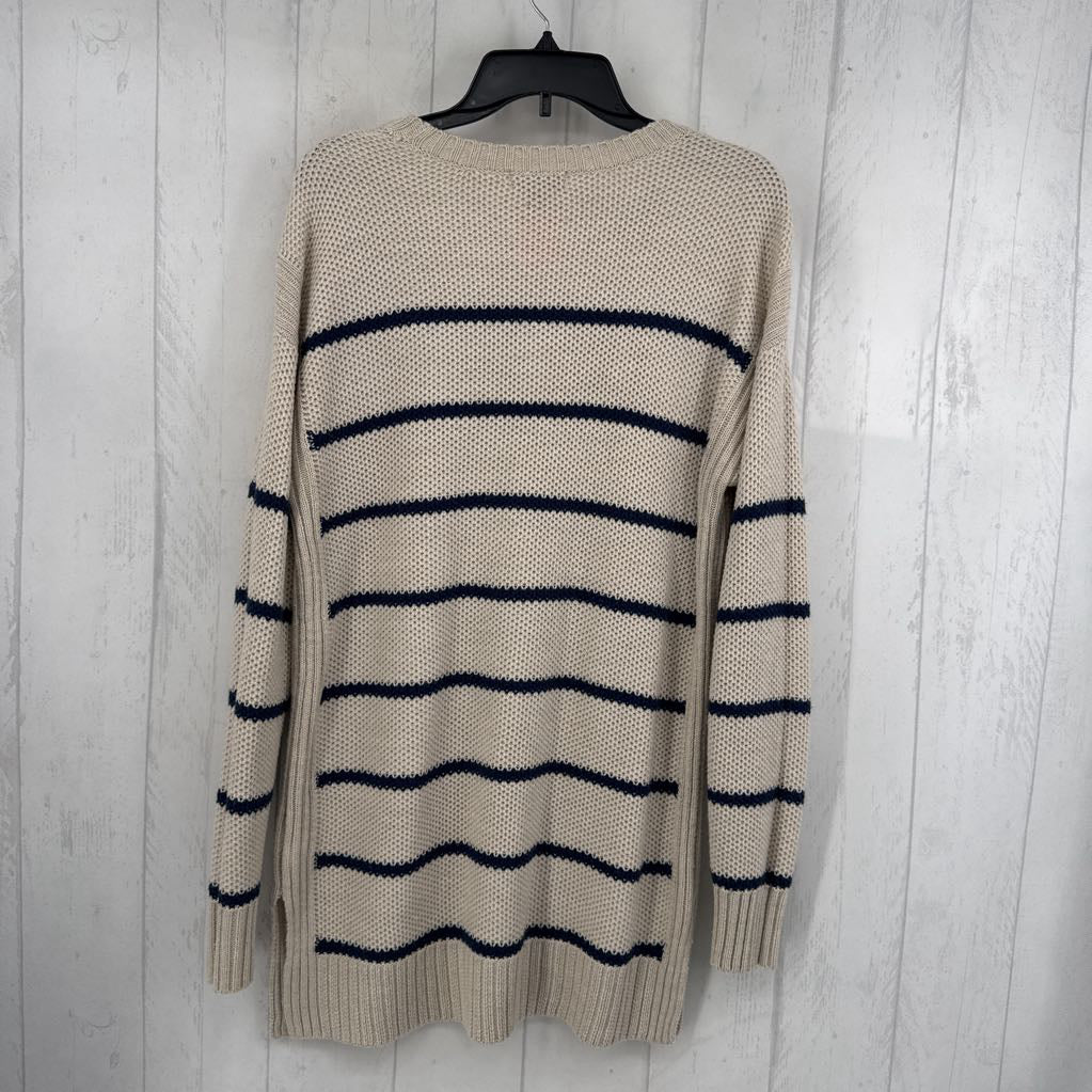 M striped crewneck sweater
