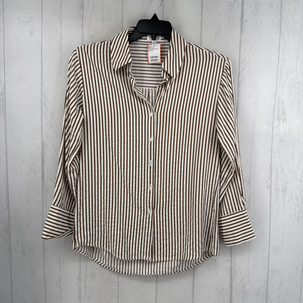4 colorful striped button down l/s top