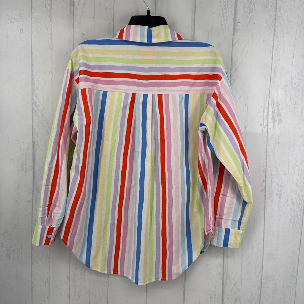 M striped button down l/s top