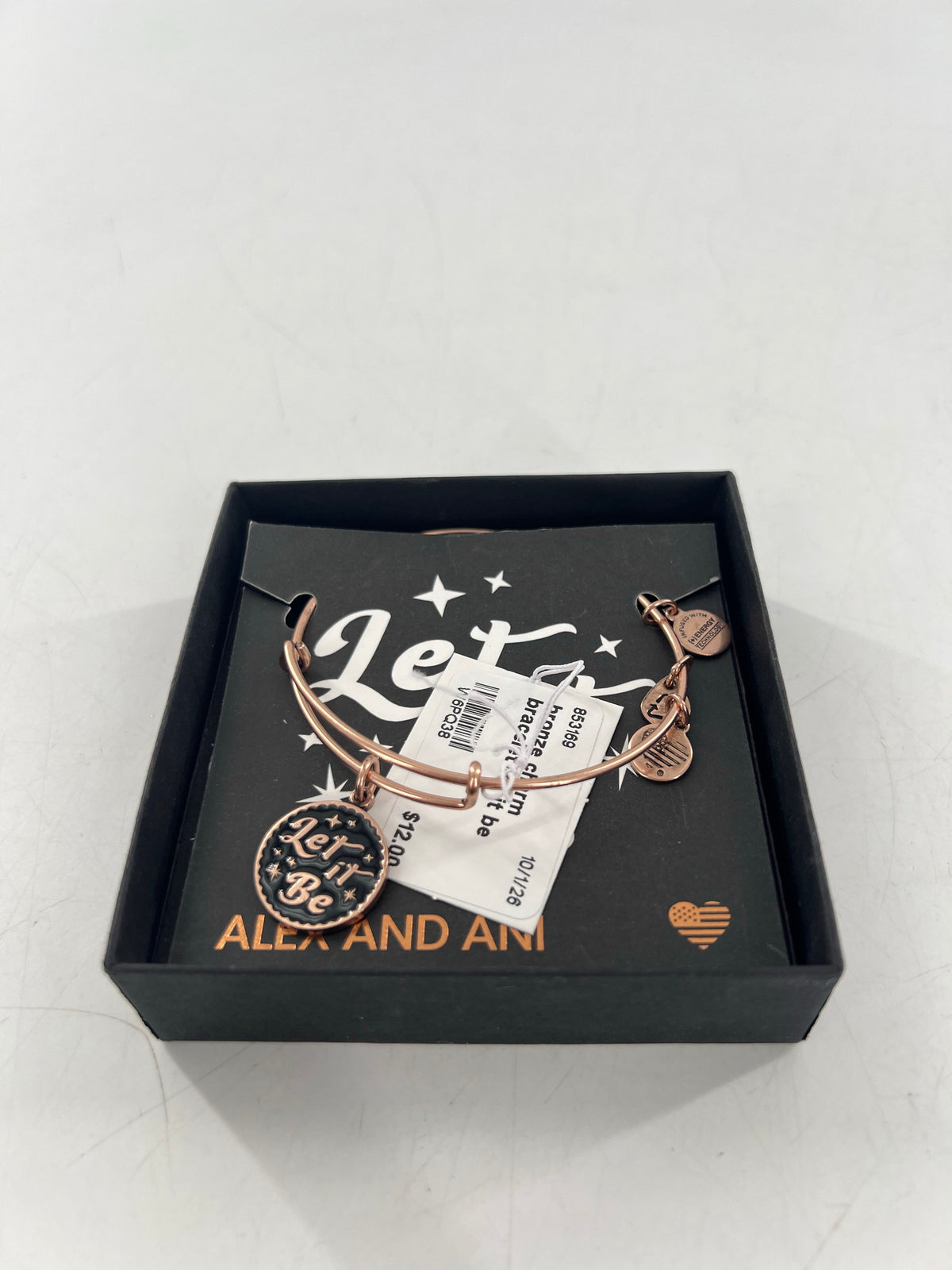 bronze charm bracelet-let it be
