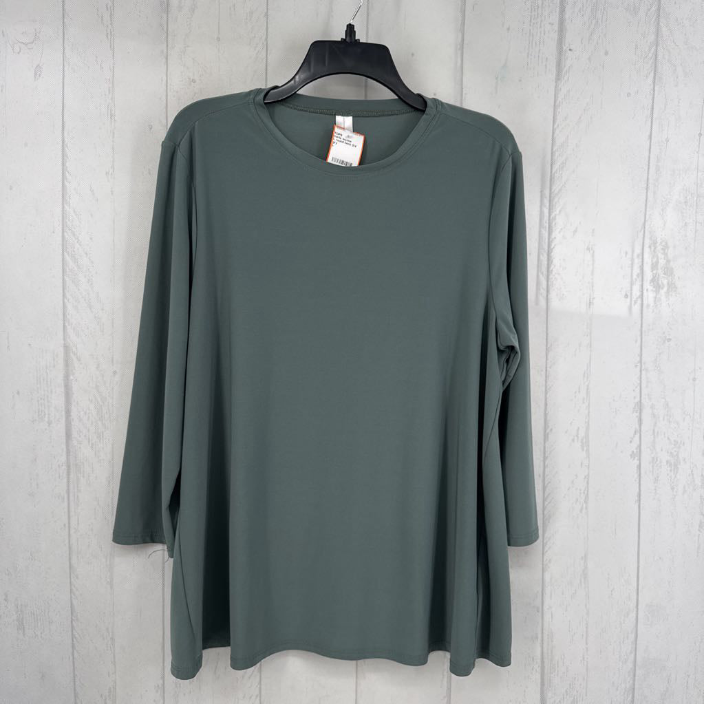 L round neck 3/4 slv top