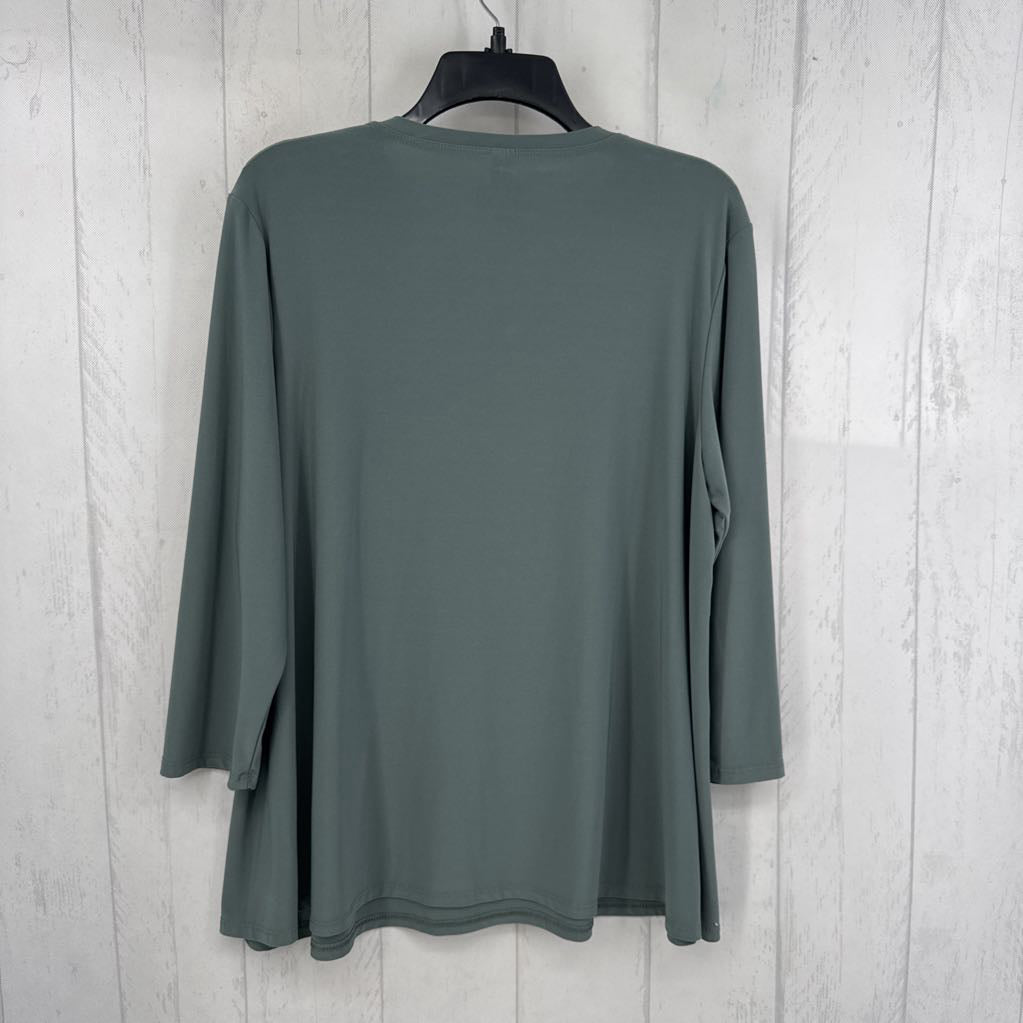 L round neck 3/4 slv top
