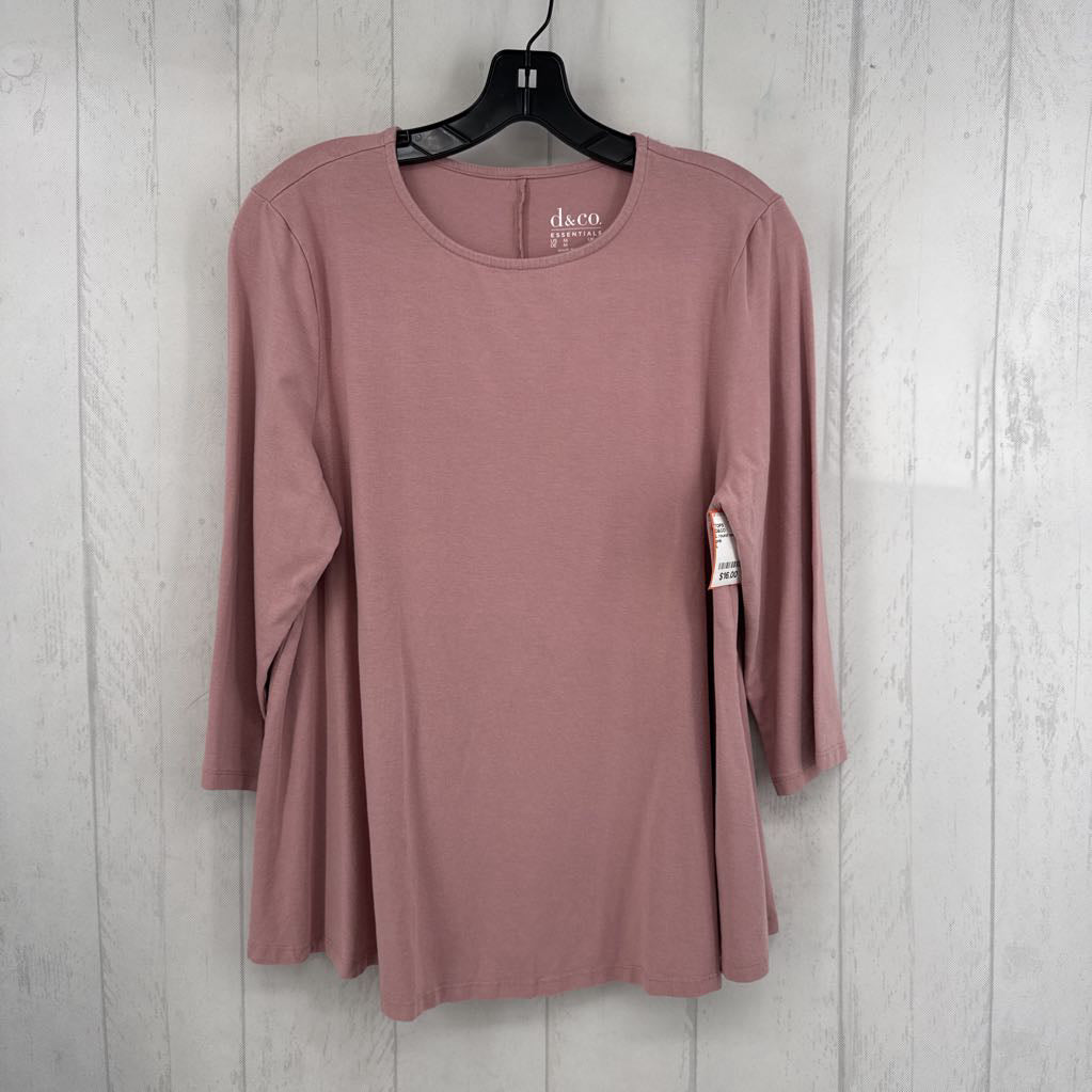 L round neck 3/4 slv top
