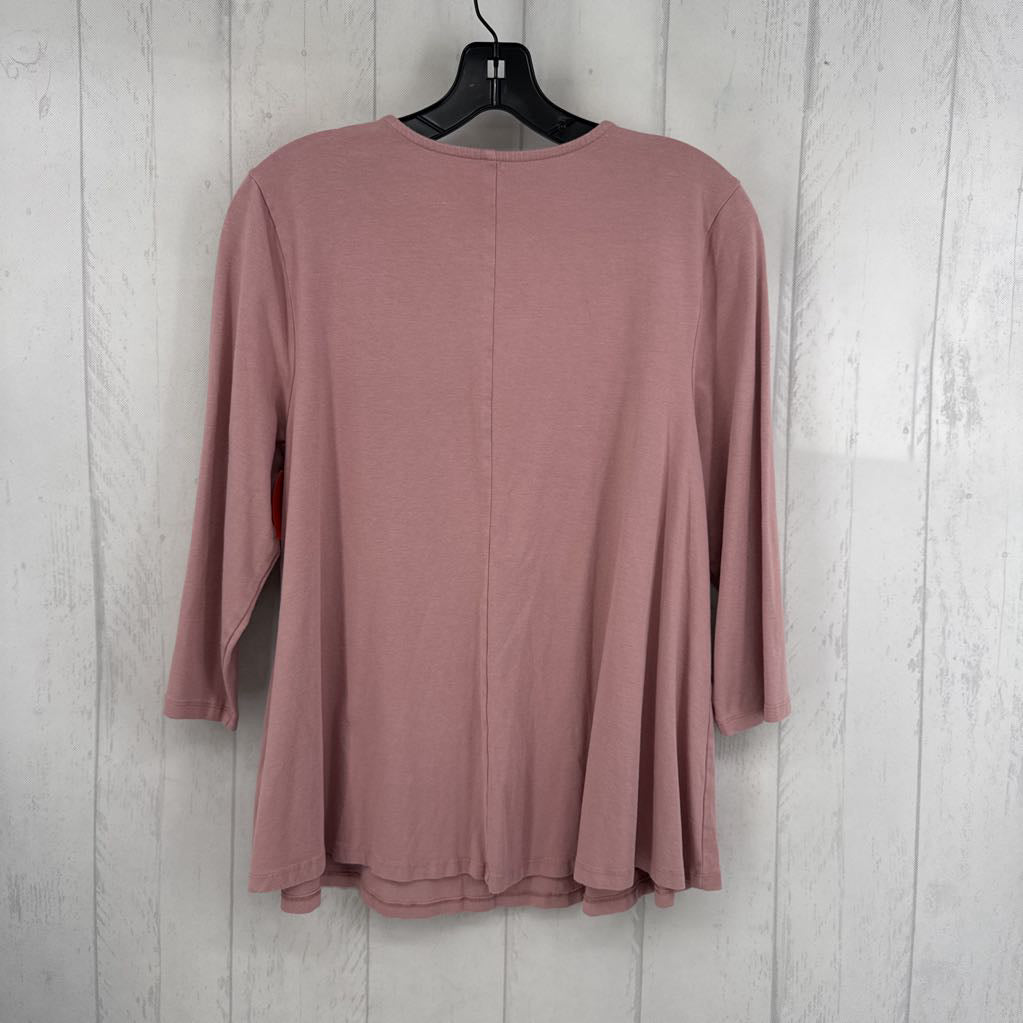 L round neck 3/4 slv top