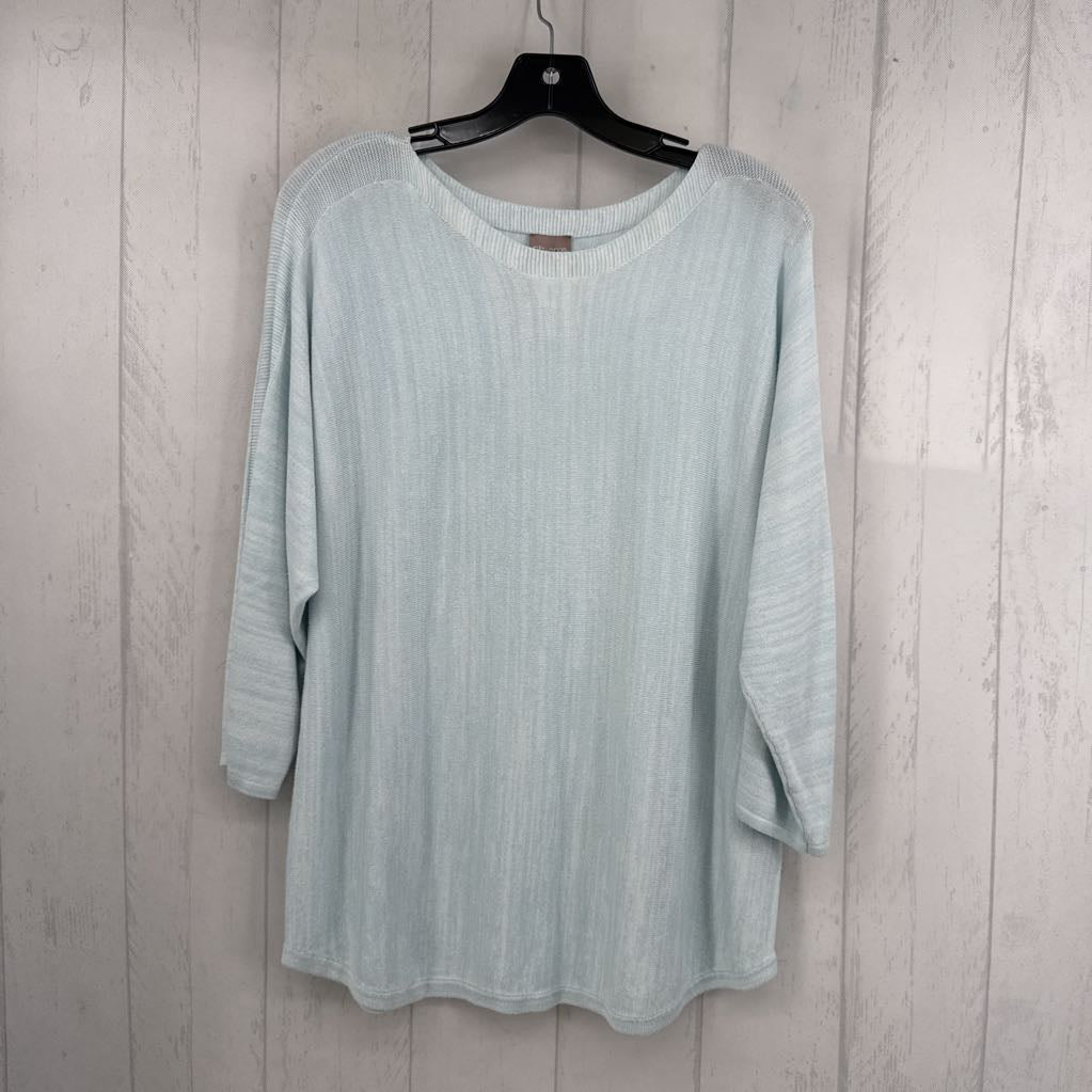 L marled round neck dolman slv top
