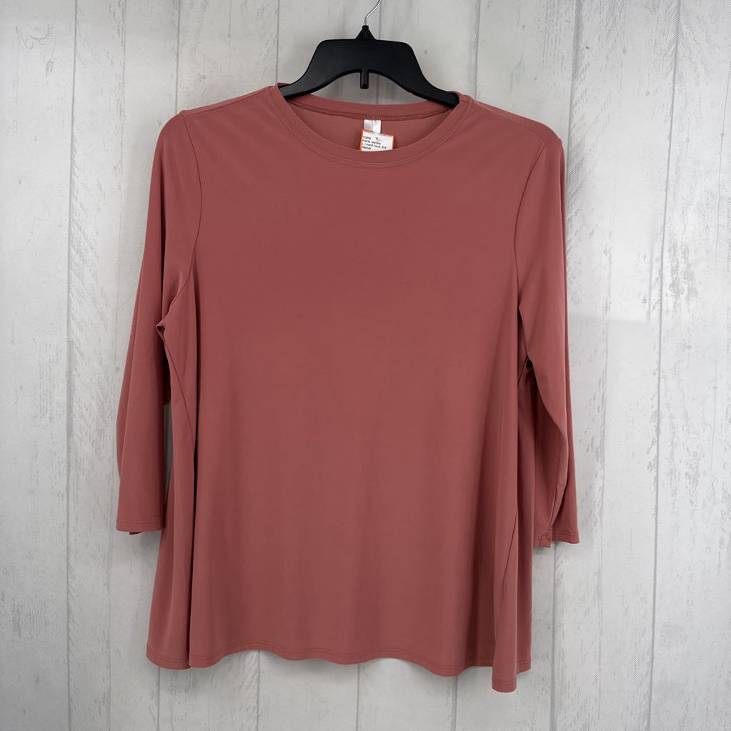 L round neck 3/4 slv top