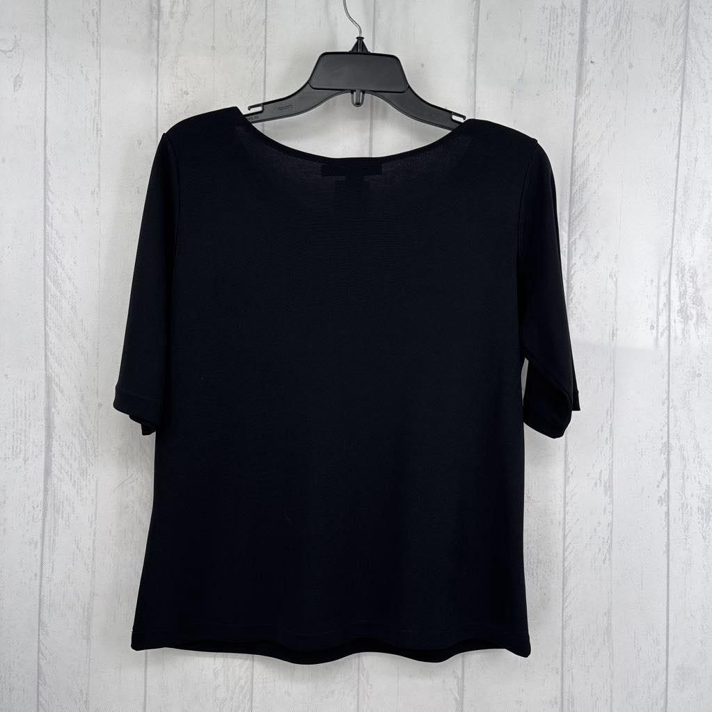 L round neck elbow slv top