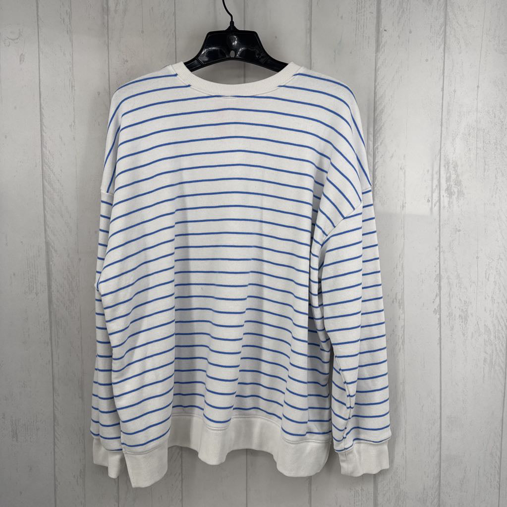 1X striped le weekend sweatshirt