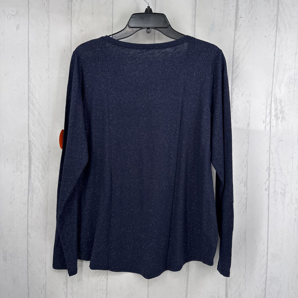 L round neck shimmer l/s tee