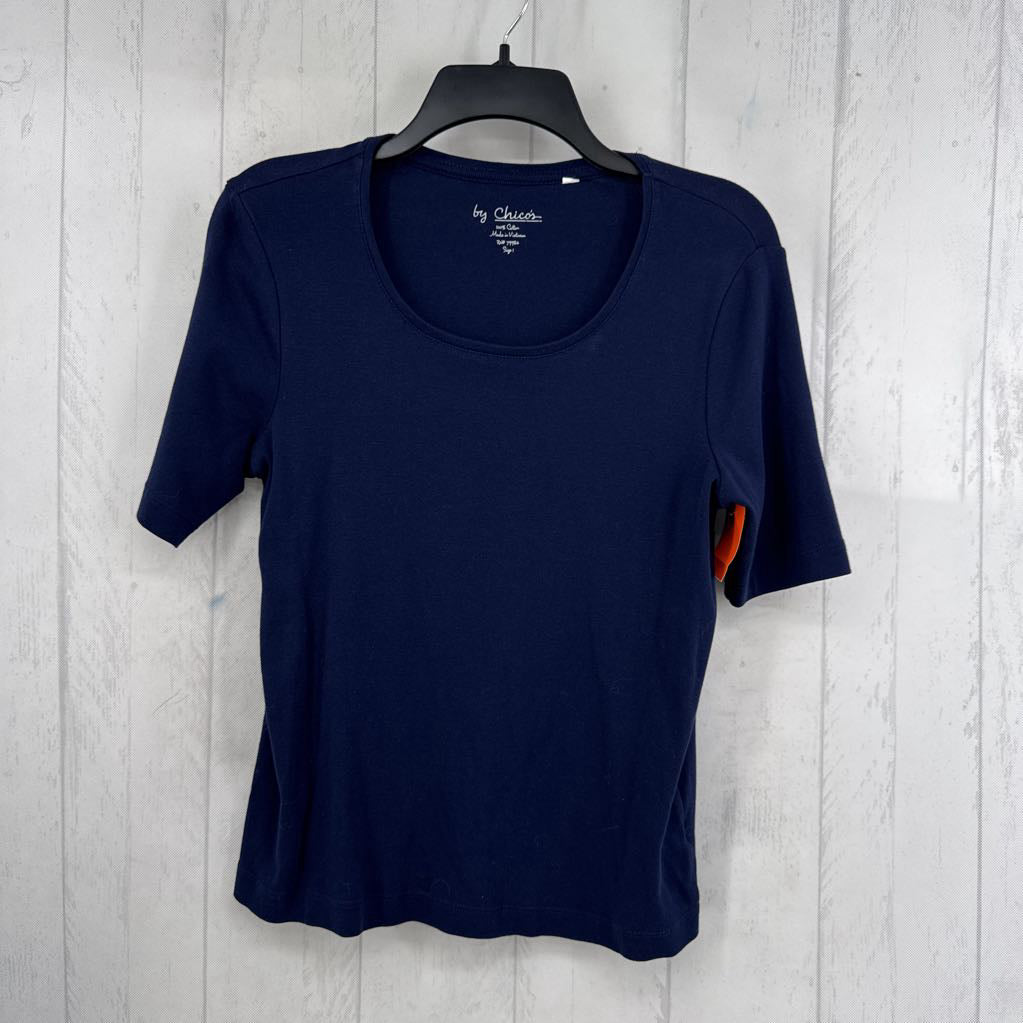 M scoop neck elbow slv tee