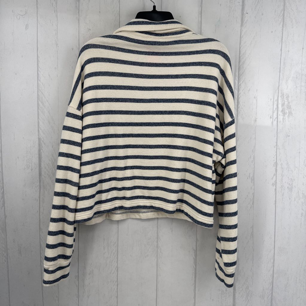 L terry striped l/s pullover