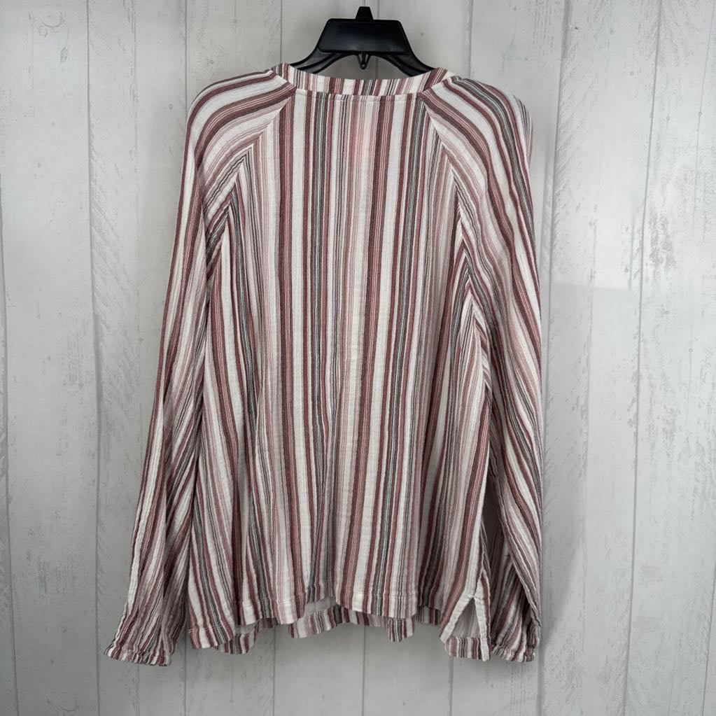 XL striped tassel tie l/s top