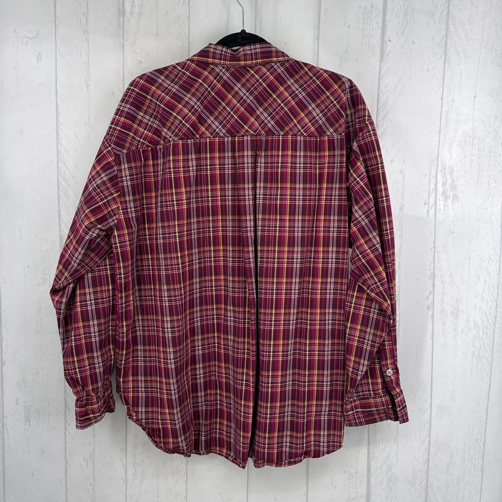 XXL plaid button down l/s top