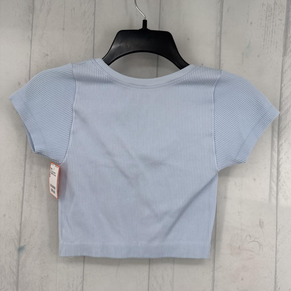 XS ribbed scoop neck s/s crop tee