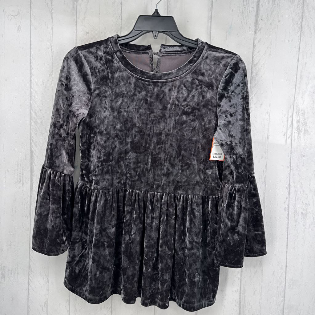 M crushed velvet peplum top
