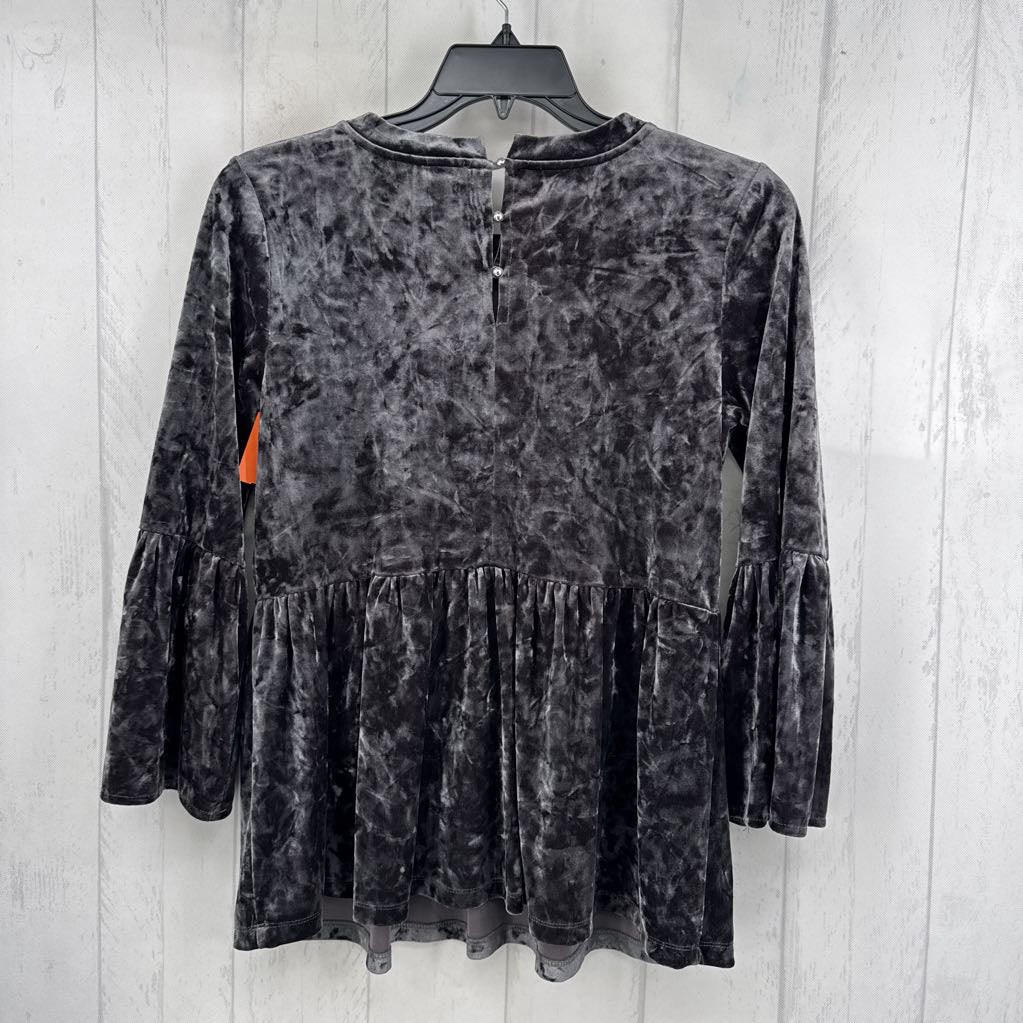 M crushed velvet peplum top