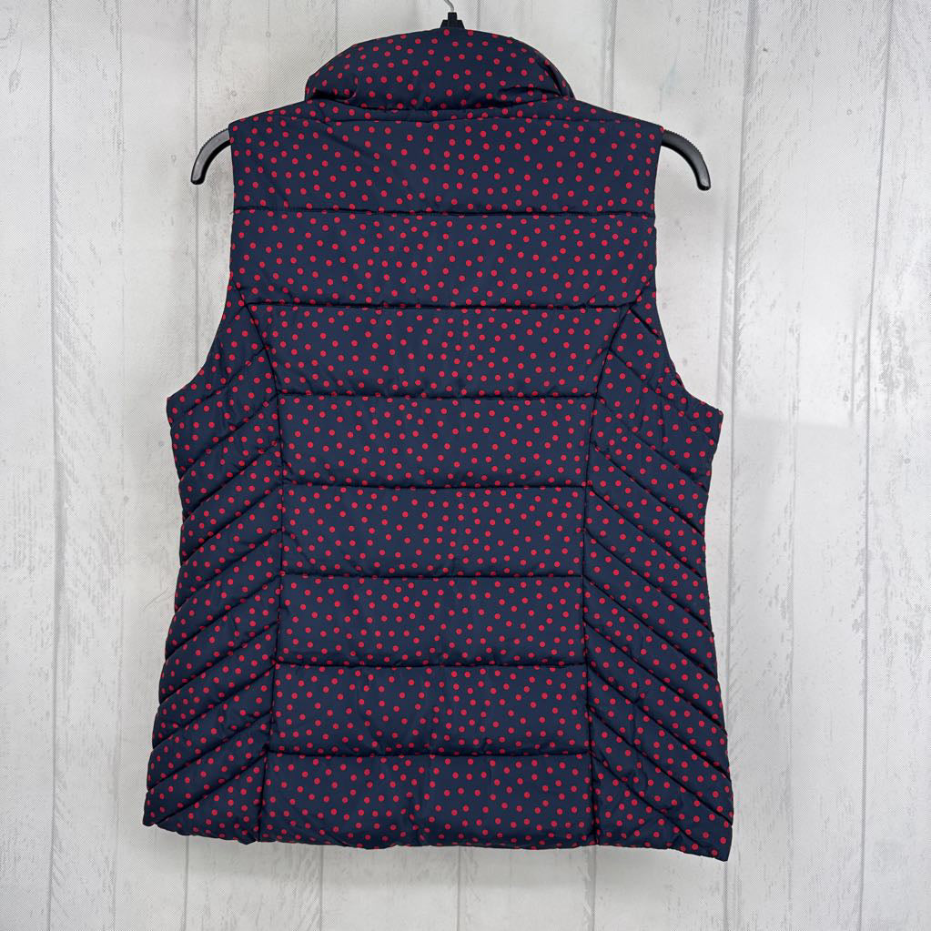 S polka dot quilted puffer vest