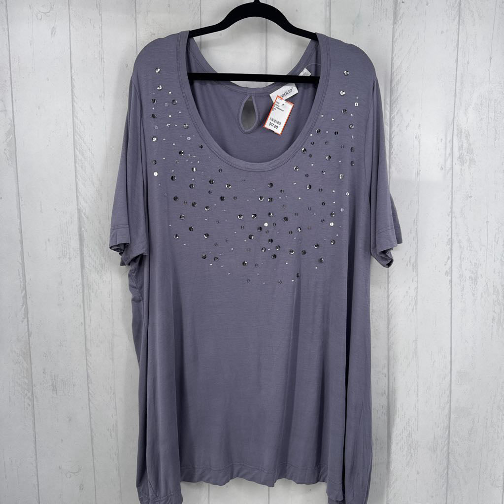 30 embelished scoop neck s/s tee