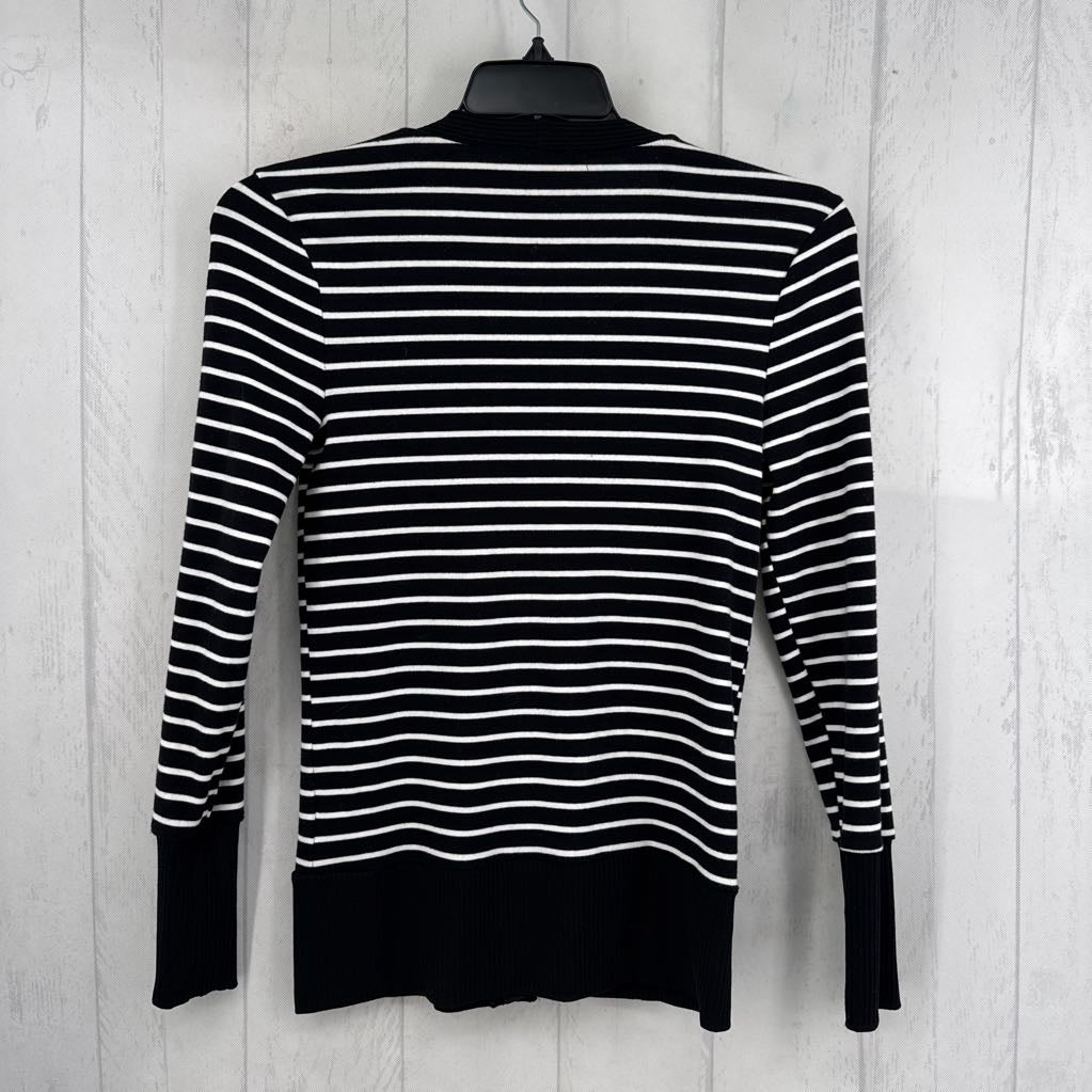 S/M striped button front cardi