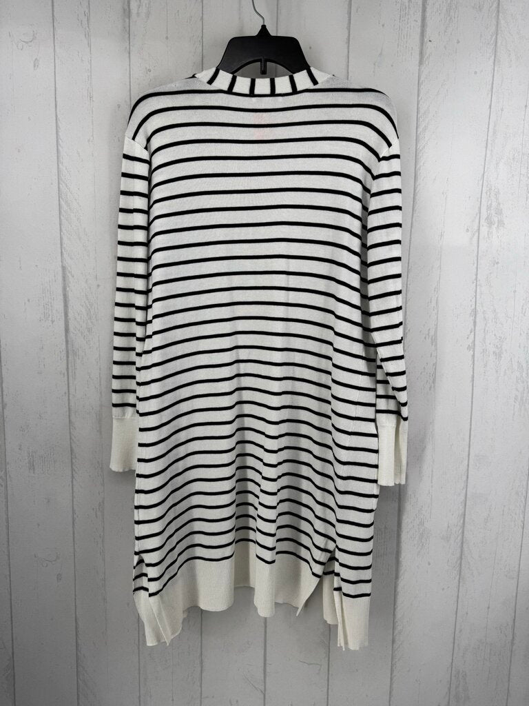 S striped open front cardi