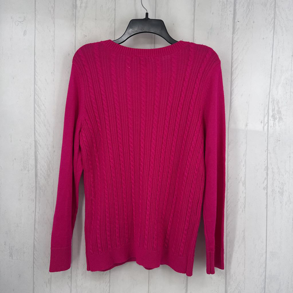 M cable knit sweater