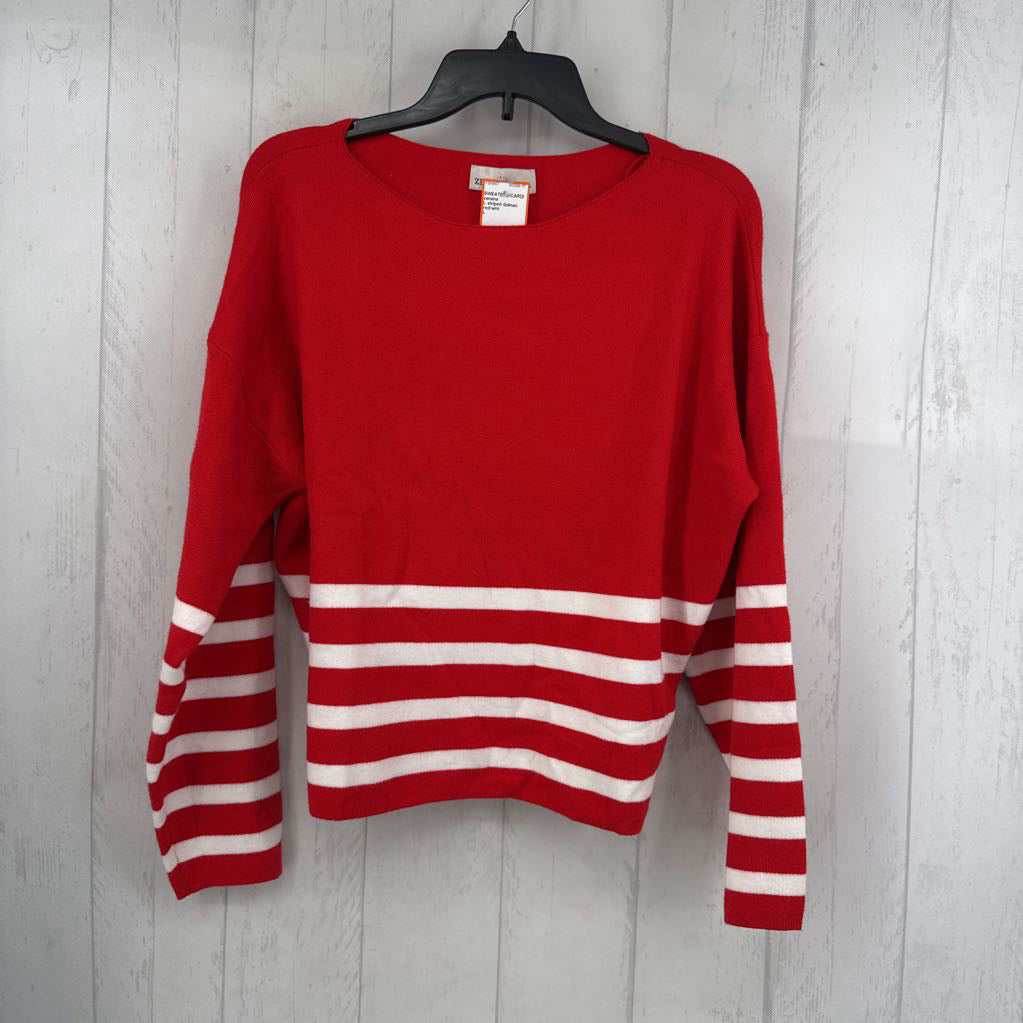 L striped dolman slv sweater