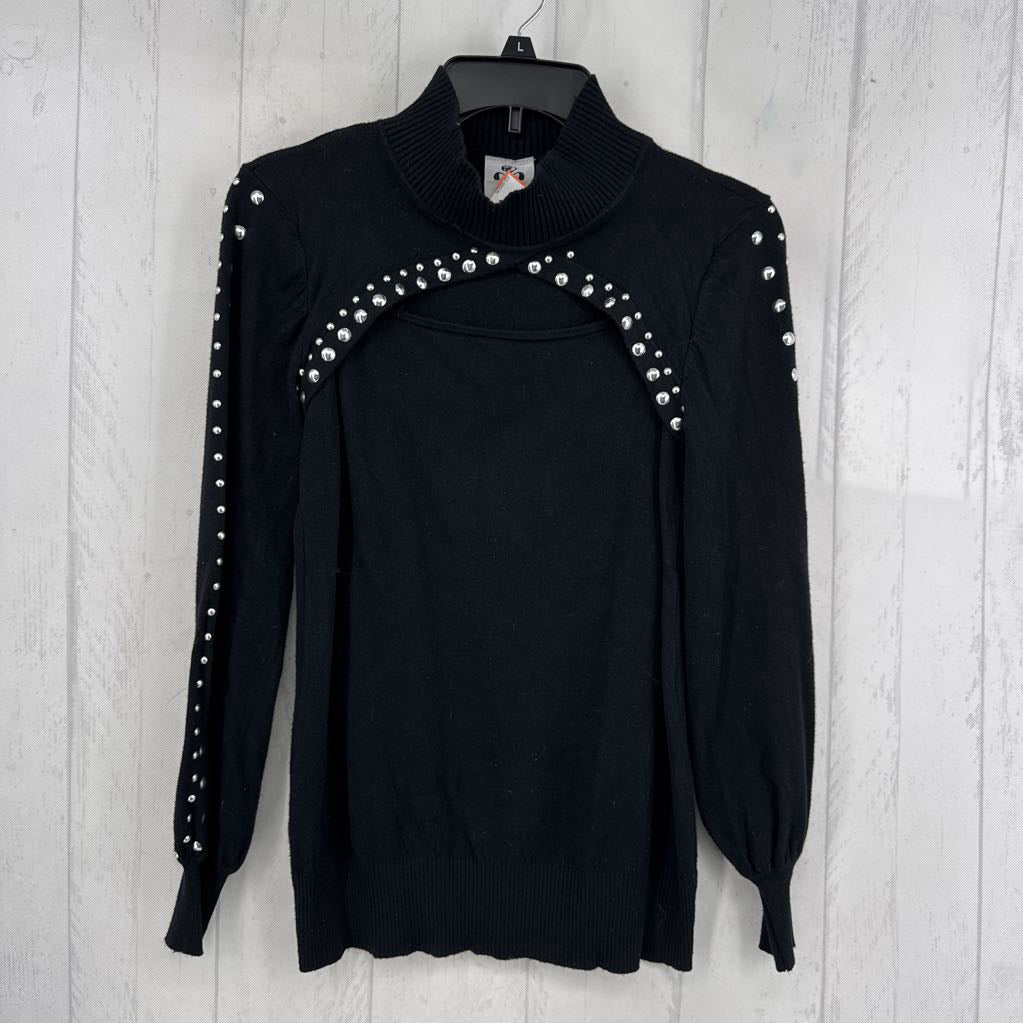L grommet notch neck l/s top