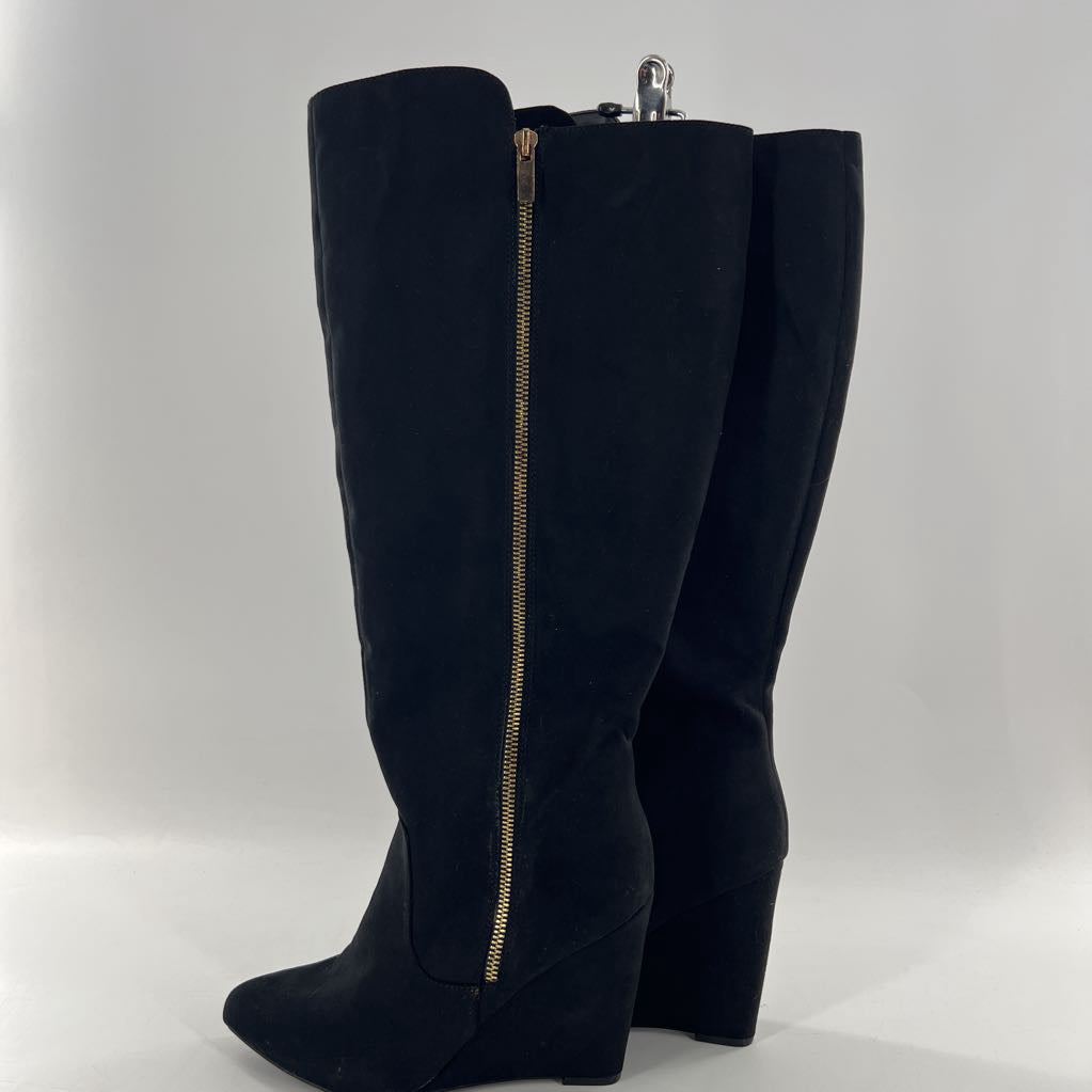 9 wedge knee high boots