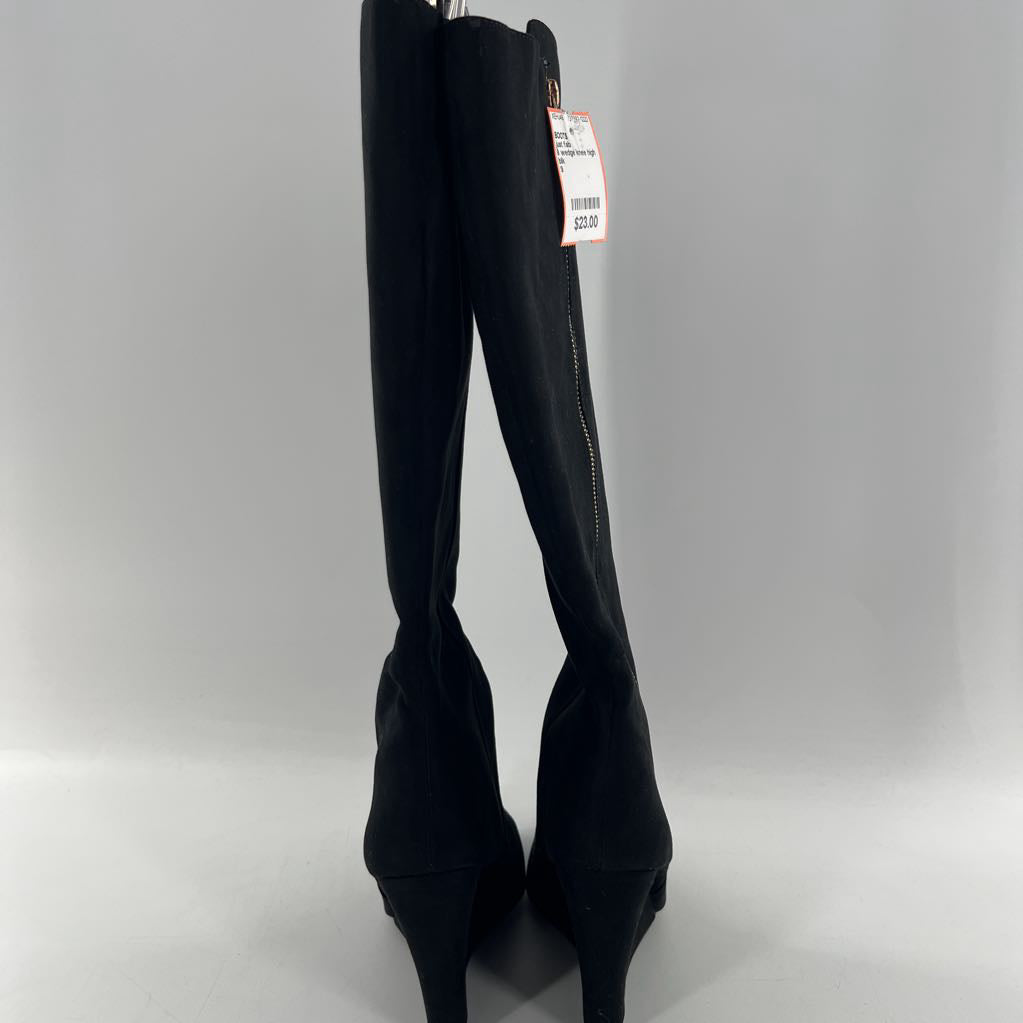 9 wedge knee high boots