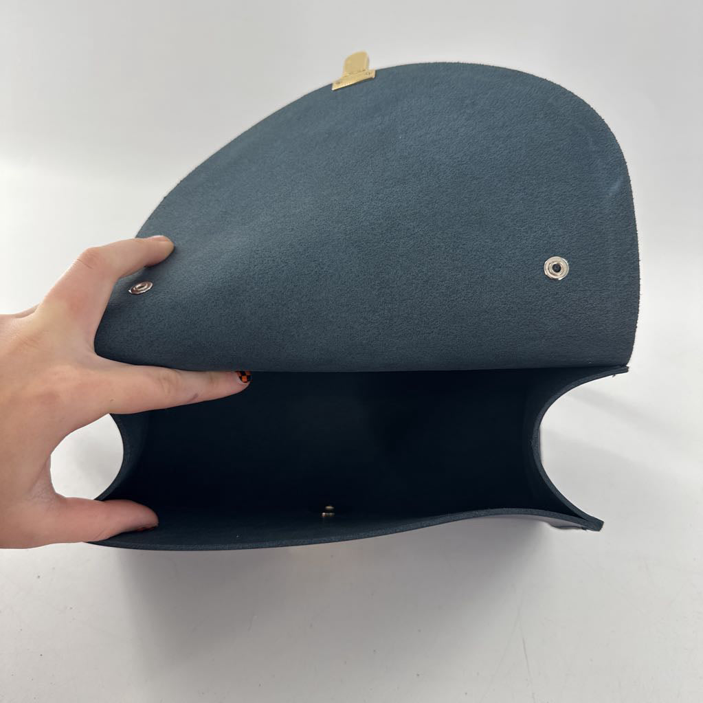 curved shaved pushlock closure satchel