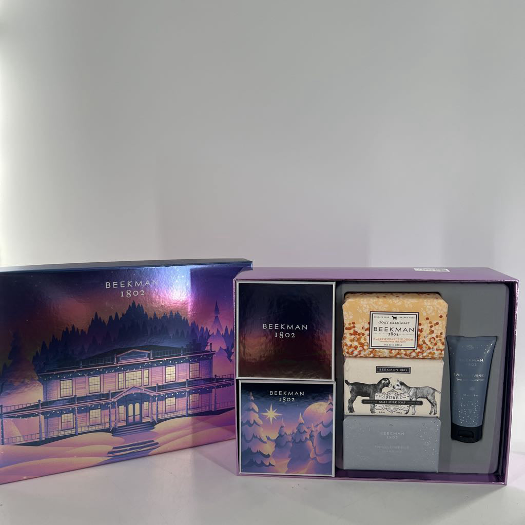 beekman 1802 8pc gifset (3 lip balms, 3 soap bars,hand cream,whipped body cream)