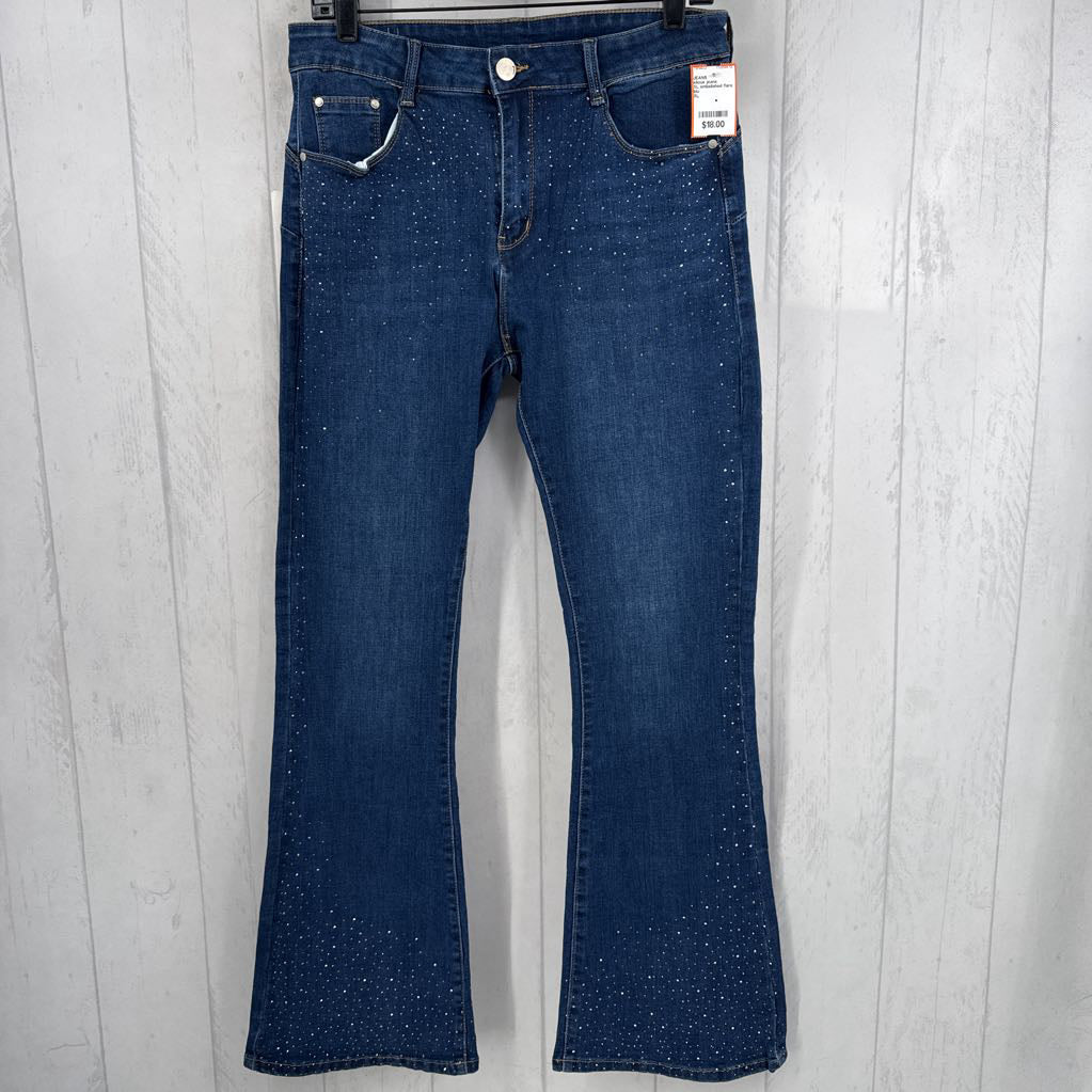 XL embelished flare leg jean