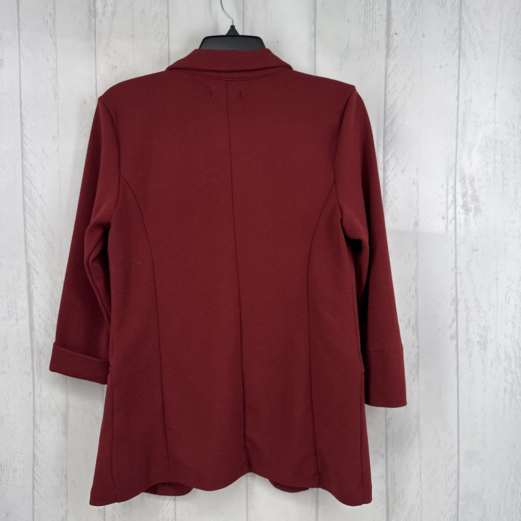 M textured open front 3/4 slv blazer