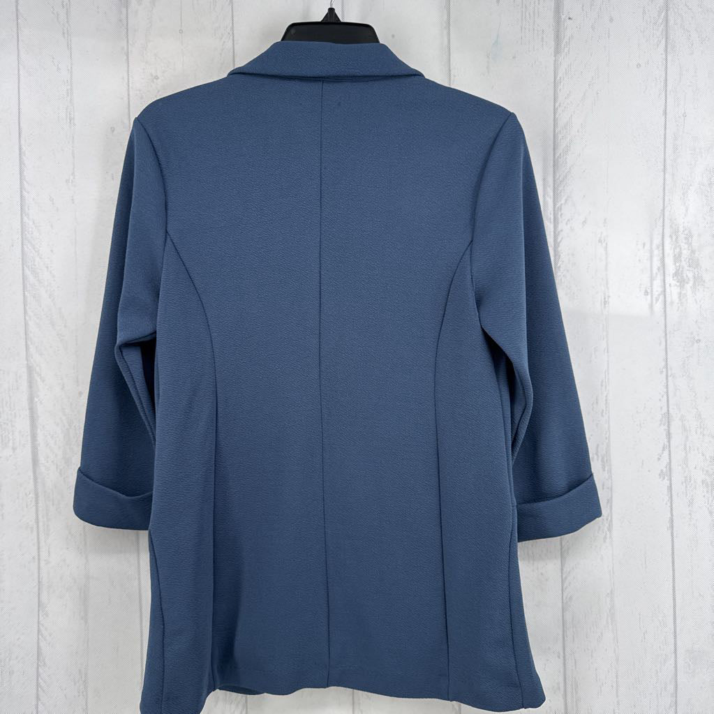 M textured open front 3/4 slv blazer