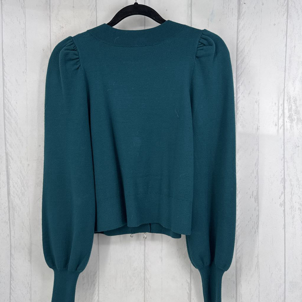 S rhinestone bow front cardi